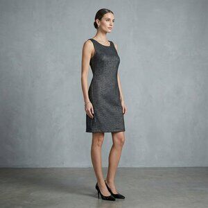 Halston Heritage Metallic Mini Sheath Dress Medium Cocktail Party